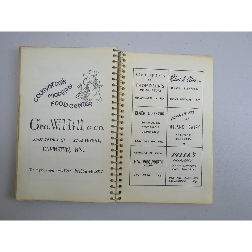 Kitchen Scoops Vintage Cookbook Trinity Episcopal Church Covington Kentucky